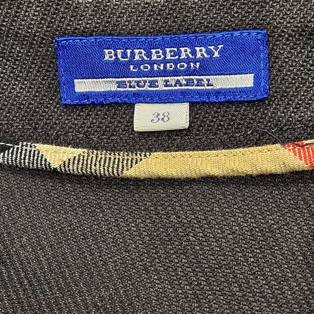 Burberry Blue Label Gray Denim-Style Wool Mini Dress Pouf Sleeve Archive Size 38 - Picture 12 of 16